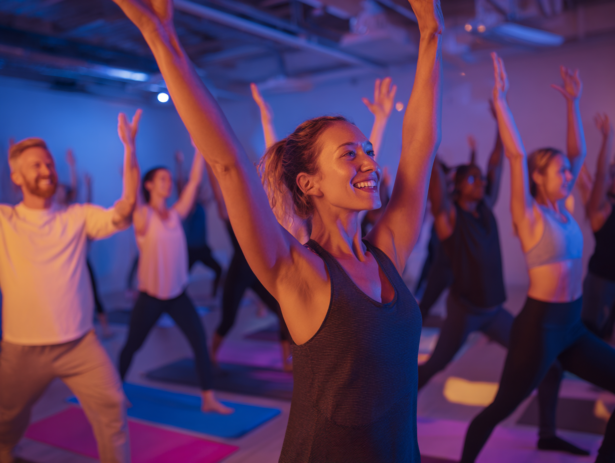 Група людей різного віку на тренуванні